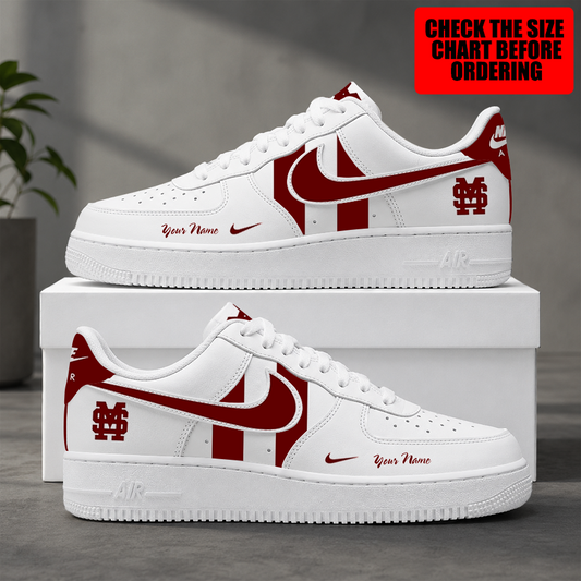 [FAN FAVORITE] NEW CUSTOMIZED NCAA CWS11 MSB MISSISSIPPI STATE BULLDOGS AF1 SHOES