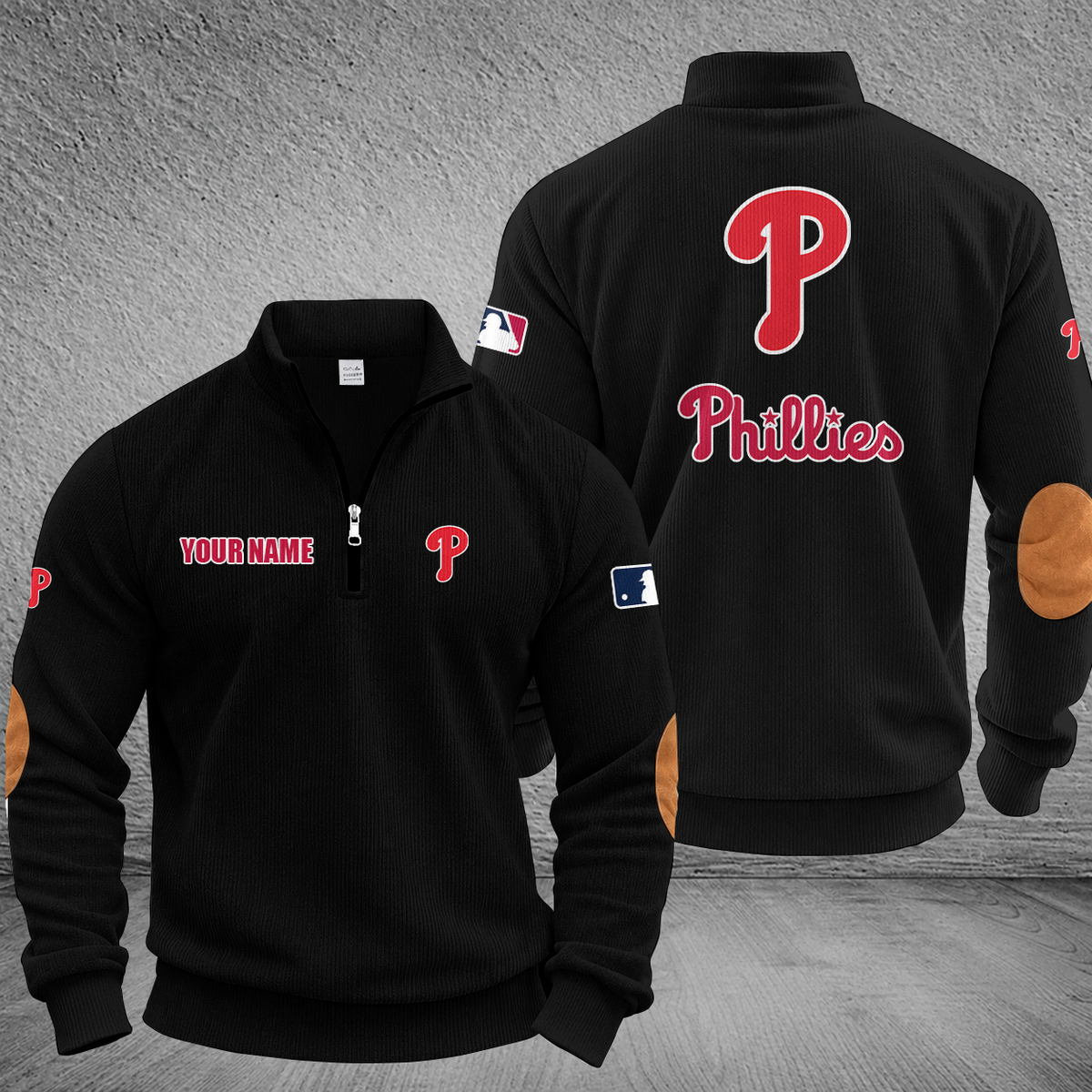 [FLASH SALE] NEW CUSTOMIZED MLB11 PPS PHILADELPHIA PHILLIES MULTICOLOR STRIPED QUATER ZIP SWEATSHIRT