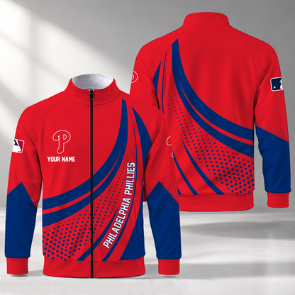 [FLASH SALE] NEW CUSTOMIZED MLB11 PPS PHILADELPHIA PHILLIES STAND COLLAR JACKET