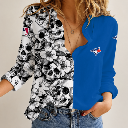 [FLASH SALE] NEW CUSTOMIZED MLB12 TBJ TORONTO BLUE JAYS WOMEN'S CASUAL SHIRT