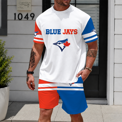 [FLASH SALE] NEW CUSTOMIZED MLB12 TBJ TORONTO BLUE JAYS UNISEX T-SHIRT & SHORTS SET