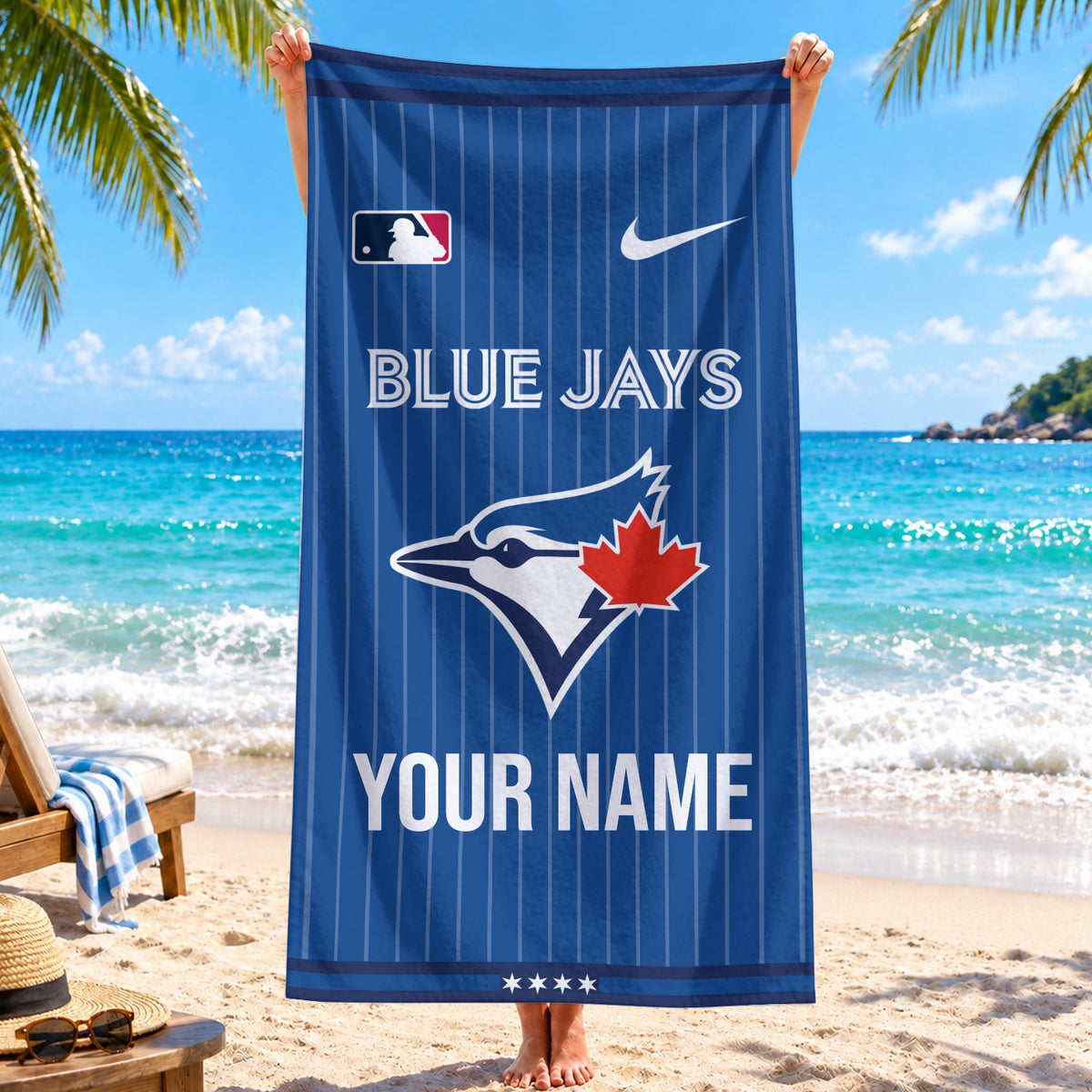 [FLASH SALE] NEW CUSTOMIZED MLB12 TBJ TORONTO BLUE JAYS BEACH TOWEL
