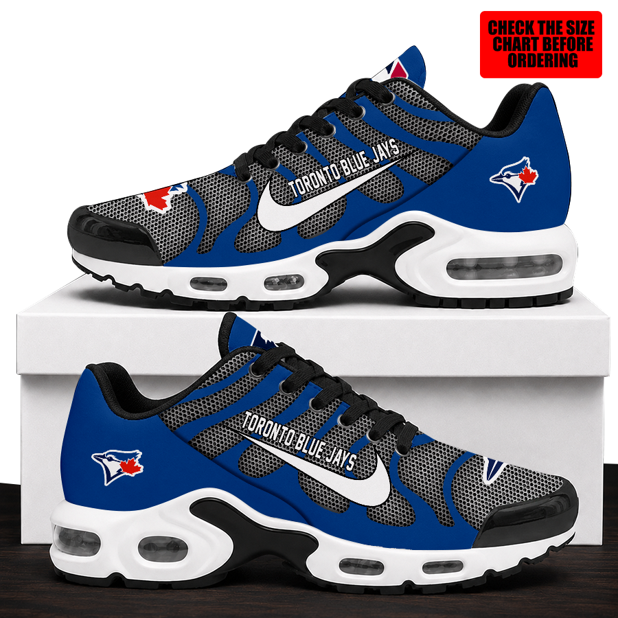 [FLASH SALE] NEW CUSTOMIZED MLB12 TBJ TORONTO BLUE JAYS AIR MAX PLUS SNEAKERS