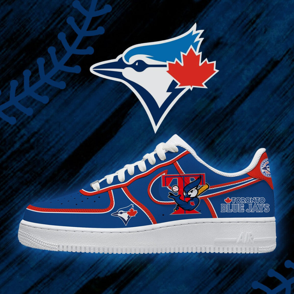 [FLASH SALE] NEW CUSTOMIZED MLB12 TBJ TORONTO BLUE JAYS AF1 SHOES