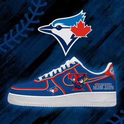 [FLASH SALE] NEW CUSTOMIZED MLB12 TBJ TORONTO BLUE JAYS AF1 SHOES