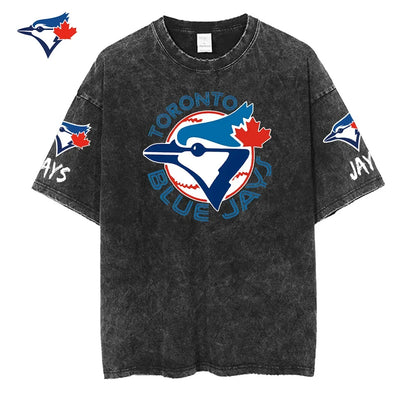 [FLASH SALE] NEW CUSTOMIZED MLB12 TBJ TORONTO BLUE JAYS MULTICOLOR WASHED TEE