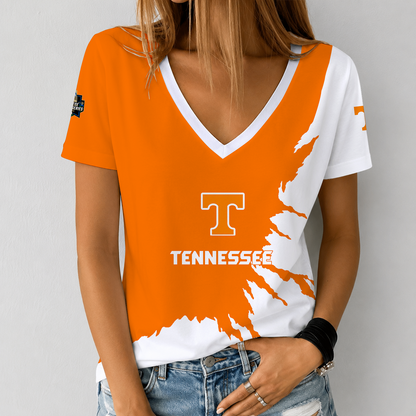 [FAN FAVORITE] NEW CUSTOMIZED NCAA CWS12 TNV TENNESSEE VOLUNTEERS V-NECK FEMALE SHIRT