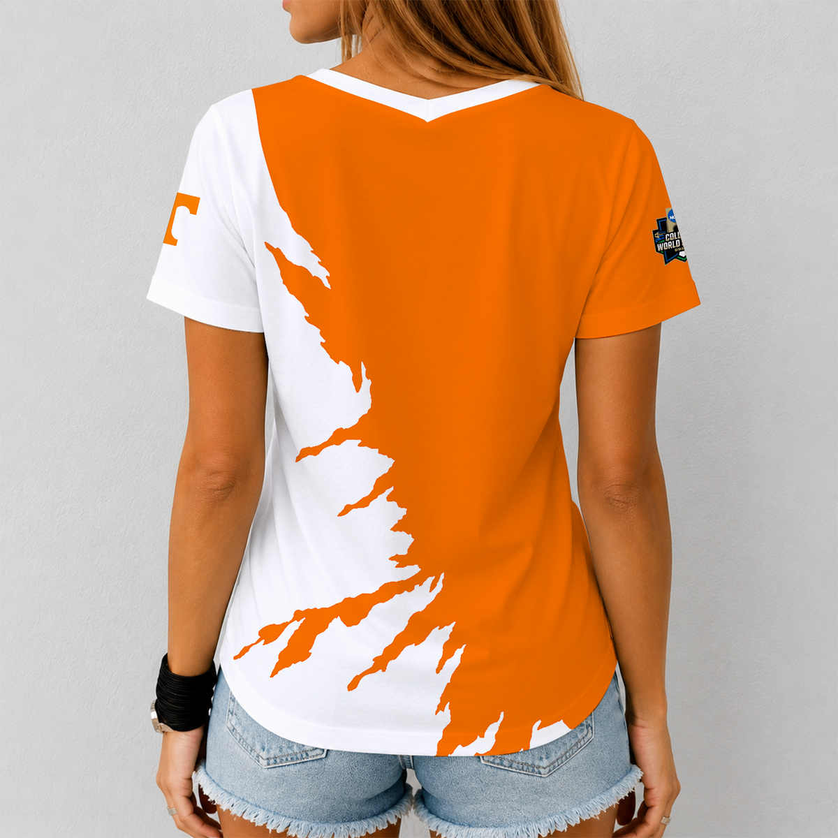 [FAN FAVORITE] NEW CUSTOMIZED NCAA CWS12 TNV TENNESSEE VOLUNTEERS V-NECK FEMALE SHIRT