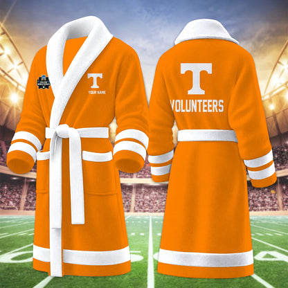[FAN FAVORITE] NEW CUSTOMIZED NCAA CWS12 TNV TENNESSEE VOLUNTEERS MULTICOLOR FLEECE BATHROBE