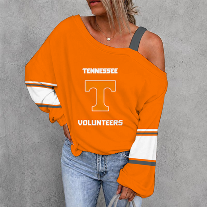 [FAN FAVORITE] NEW CUSTOMIZED NCAA CWS12 TNV TENNESSEE VOLUNTEERS WOMEN'S OFF-SHOULDER LONG SLEEVE SHIRT