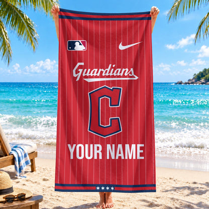 [FLASH SALE] NEW CUSTOMIZED MLB13 CGS CLEVELAND GUARDIANS BEACH TOWEL