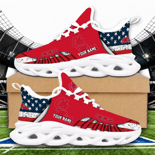 [FAN FAVORITE] NEW CUSTOMIZED NCAA CWS13 OMR OLE MISS REBELS UNISEX CLUNKY SNEAKERS