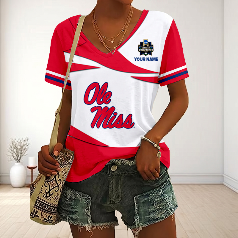 [FLASH SALE] NEW CUSTOMIZED | NCAA CWS13 OMR OM REBELS V-NECK FEMALE SHIRT