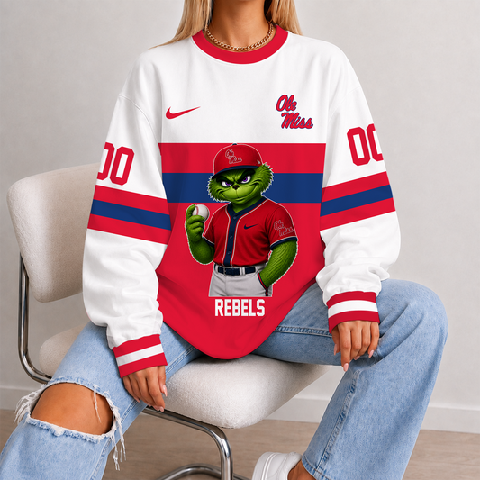 [FAN FAVORITE] NEW CUSTOMIZED NCAA CWS13 OMR OLE MISS REBELS UNISEX SWEATSHIRT