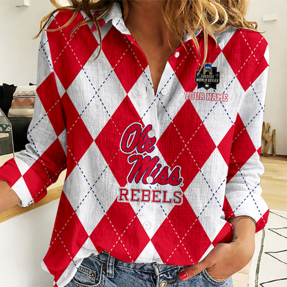 [FLASH SALE] NEW CUSTOMIZED | NCAA CWS13 OMR OM REBELS WOMEN CASUAL SHIRT FOR FAN