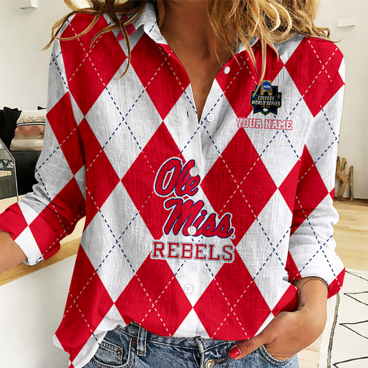 [FLASH SALE] NEW CUSTOMIZED | NCAA CWS13 OMR OM REBELS WOMEN CASUAL SHIRT FOR FAN