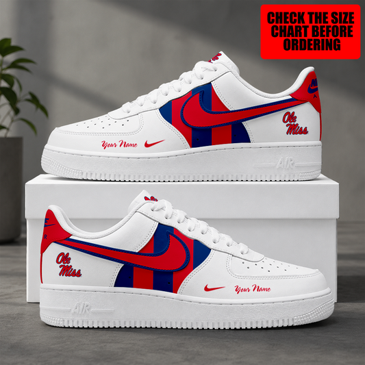 [FAN FAVORITE] NEW CUSTOMIZED NCAA CWS13 OMR OLE MISS REBELS AF1 SHOES