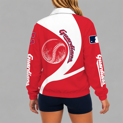 [FLASH SALE] NEW CUSTOMIZED MLB13 CGS CLEVELAND GUARDIANS V-NECK ZIPPER SWEATSHIRT JACKET