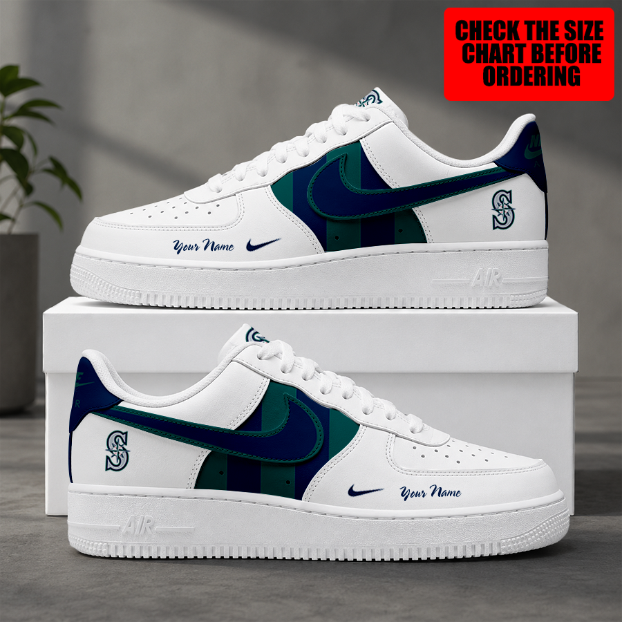 [FLASH SALE] NEW CUSTOMIZED MLB14 SMS SEATTLE MARINERS AF1 SHOES