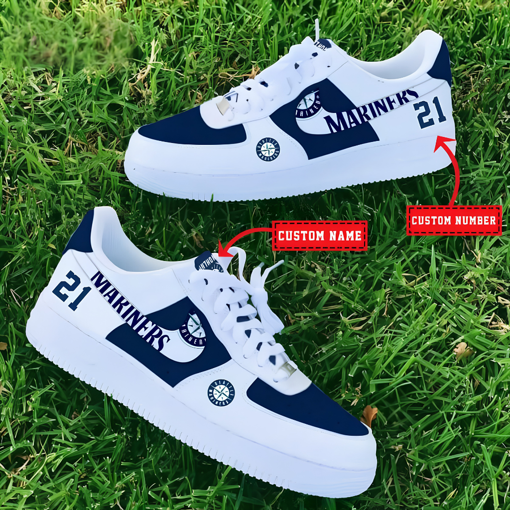 [FLASH SALE] NEW CUSTOMIZED MLB14 SMS SEATTLE MARINERS AF1 SHOES