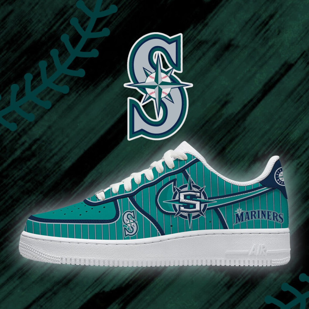 [FLASH SALE] NEW CUSTOMIZED MLB14 SMS SEATTLE MARINERS AF1 SHOES