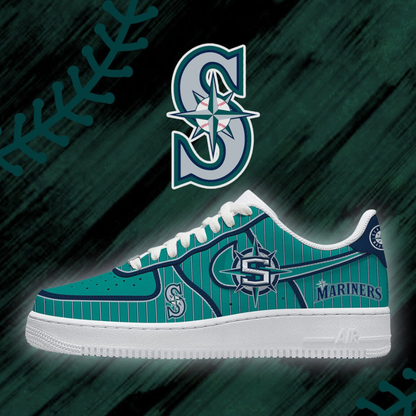 [FLASH SALE] NEW CUSTOMIZED MLB14 SMS SEATTLE MARINERS AF1 SHOES
