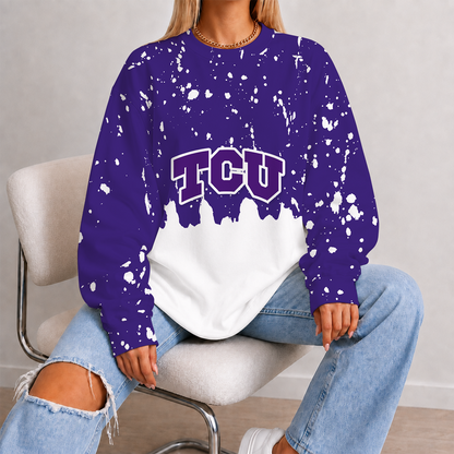 [FAN FAVORITE] NEW CUSTOMIZED NCAA CWS14 THF TCU HORNED FROGS UNISEX SWEATSHIRT