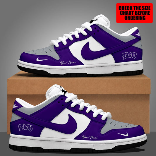 [FAN FAVORITE] NEW CUSTOMIZED NCAA CWS14 THF TCU HORNED FROGS DUNK LOW SHOES