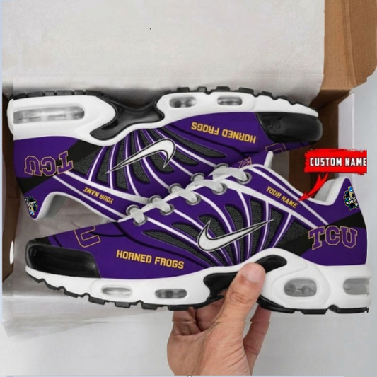 [FLASH SALE] NEW CUSTOMIZED CWS NCAA14 THF TC HORNED FROGS UNISEX AIR MAX PLUS SNEAKERS