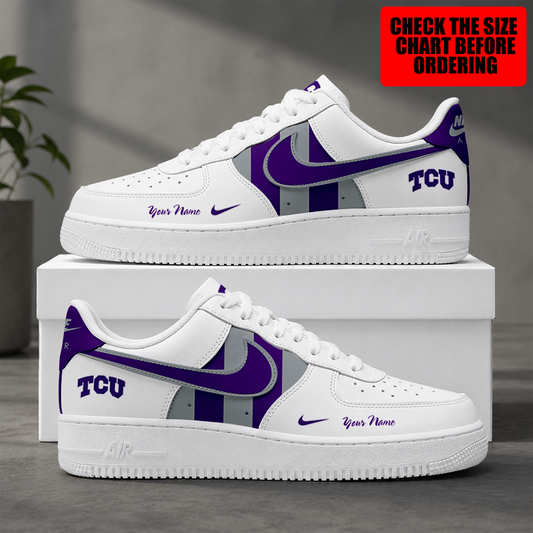 [FAN FAVORITE] NEW CUSTOMIZED NCAA CWS14 THF TCU HORNED FROGS AF1 SHOES