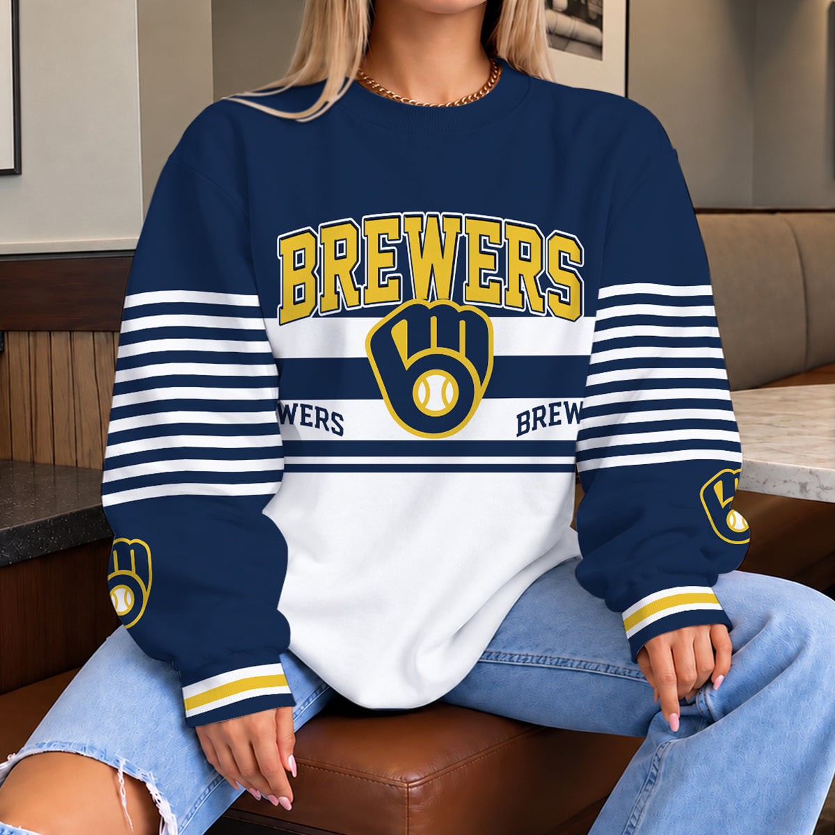 [FLASH SALE] NEW CUSTOMIZED MLB15 MBS THE BREWERS UNISEX SWEATSHIRT