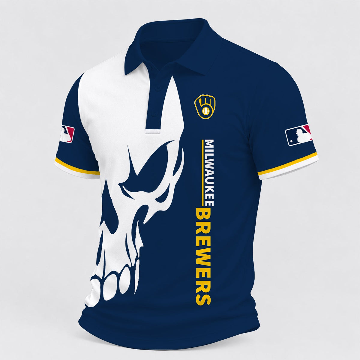 [FLASH SALE] NEW CUSTOMIZED MLB15 MBS MILWAUKEE BREWERS POLO SHIRT