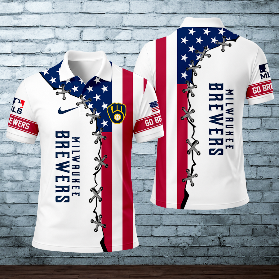 [FLASH SALE] NEW CUSTOMIZED MLB15 MBS MILWAUKEE BREWERS POLO SHIRT