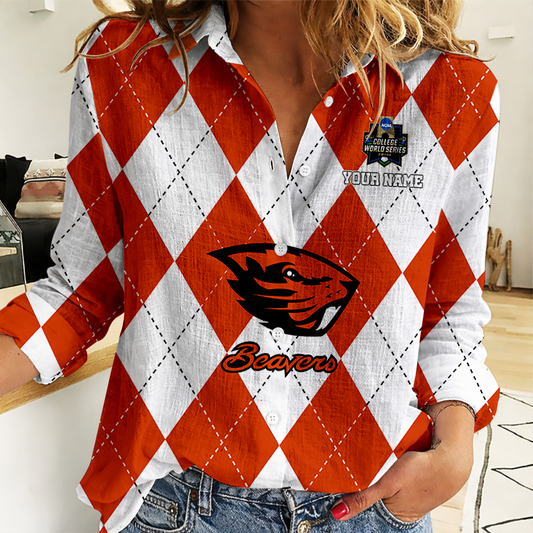[FLASH SALE] NEW CUSTOMIZED | NCAA CWS15 OGB OG BEAVERS WOMEN CASUAL SHIRT FOR FAN