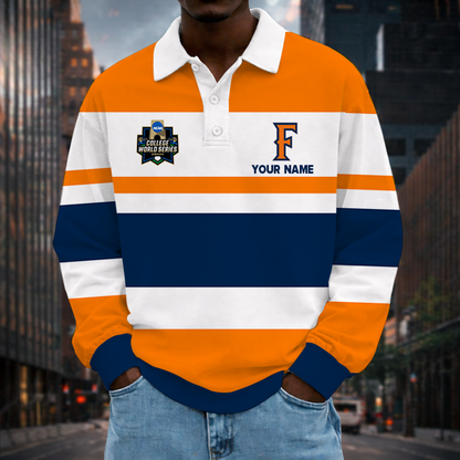 [FLASH SALE] NEW CUSTOMIZED NCAA CWS16 CFT CAL STATE FULLERTON TITANS UNISEX LONG SLEEVE POLO