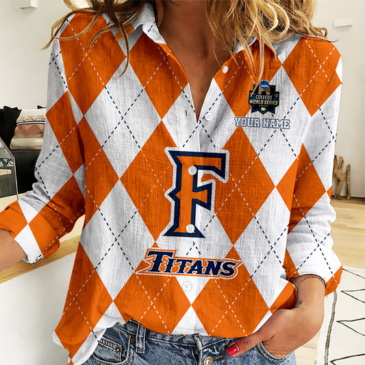 [FLASH SALE] NEW CUSTOMIZED | NCAA CWS16 CFT CS FULLERTON TITANS WOMEN CASUAL SHIRT FOR FAN