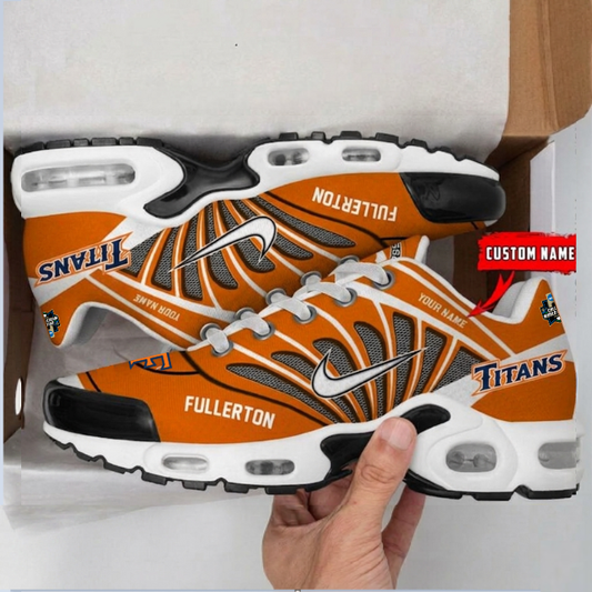 [FLASH SALE] NEW CUSTOMIZED CWS NCAA16 CFT CS FULLERTON TITANS UNISEX AIR MAX PLUS SNEAKERS
