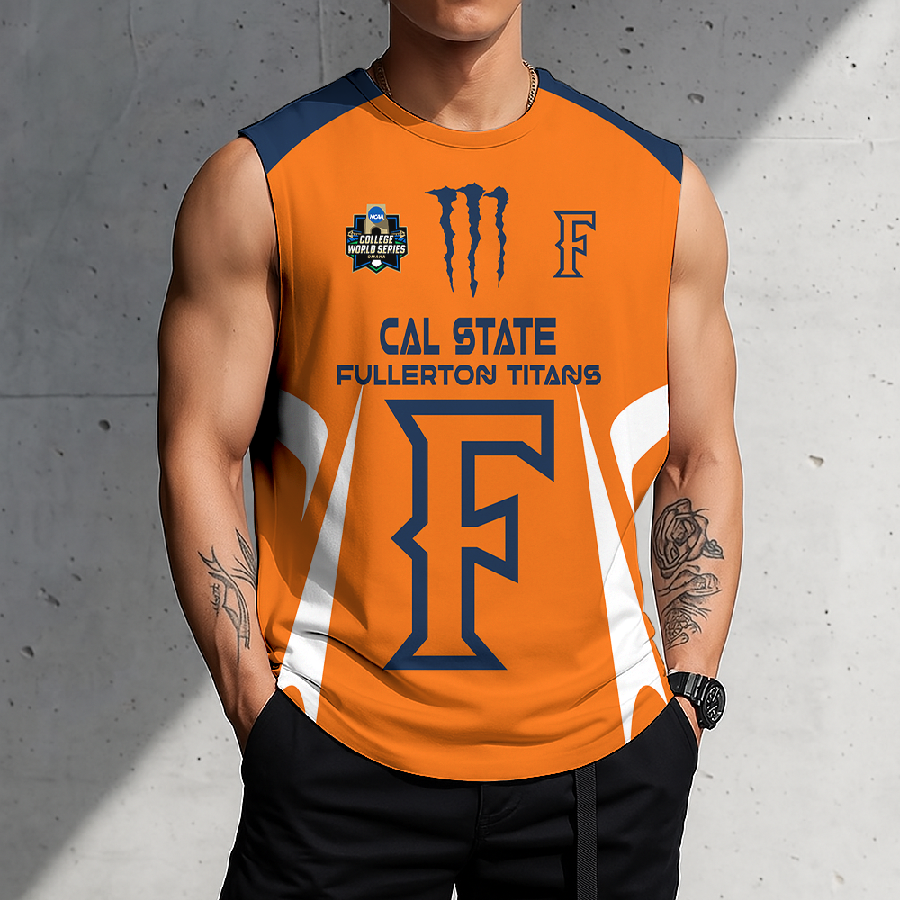 [FLASH SALE] NEW CUSTOMIZED | NCAA CWS16 CFT CS FULLERTON TITANS MEN'S GYM SHIRT