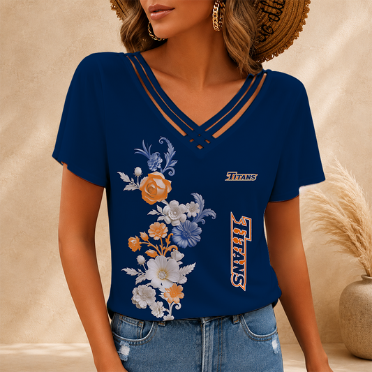 [FAN FAVORITE] NEW CUSTOMIZED NCAA CWS16 CFT CAL STATE FULLERTON TITANS V-NECK SHIRT