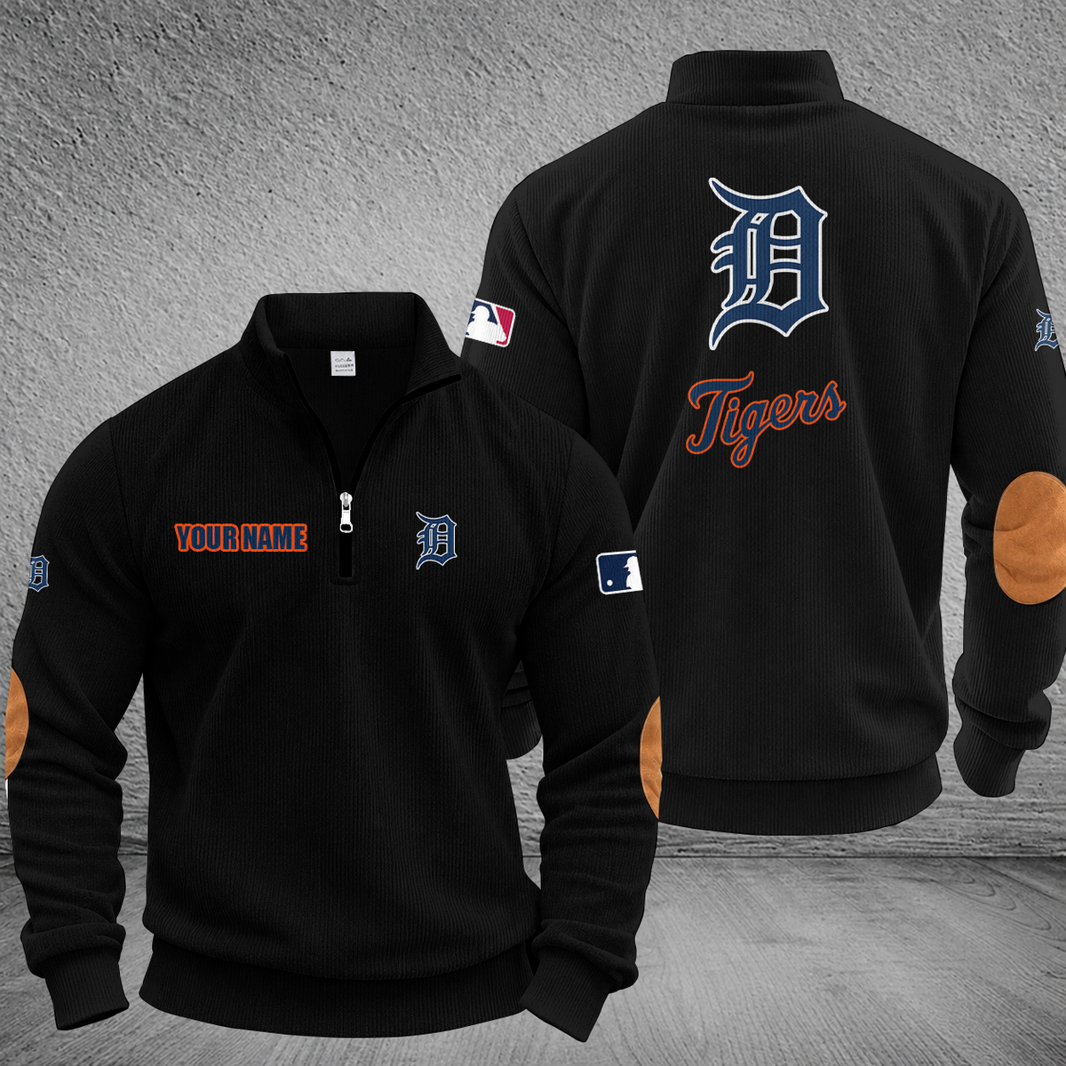 [FLASH SALE] NEW CUSTOMIZED MLB16 DTS DETROIT TIGERS MULTICOLOR STRIPED QUATER ZIP SWEATSHIRT