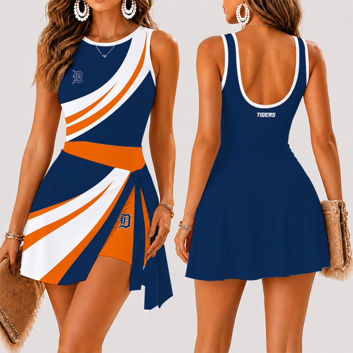 [FLASH SALE] NEW CUSTOMIZED MLB16 DTS DETROIT TIGERS WOMEN'S SUMMER SKORT DRESS