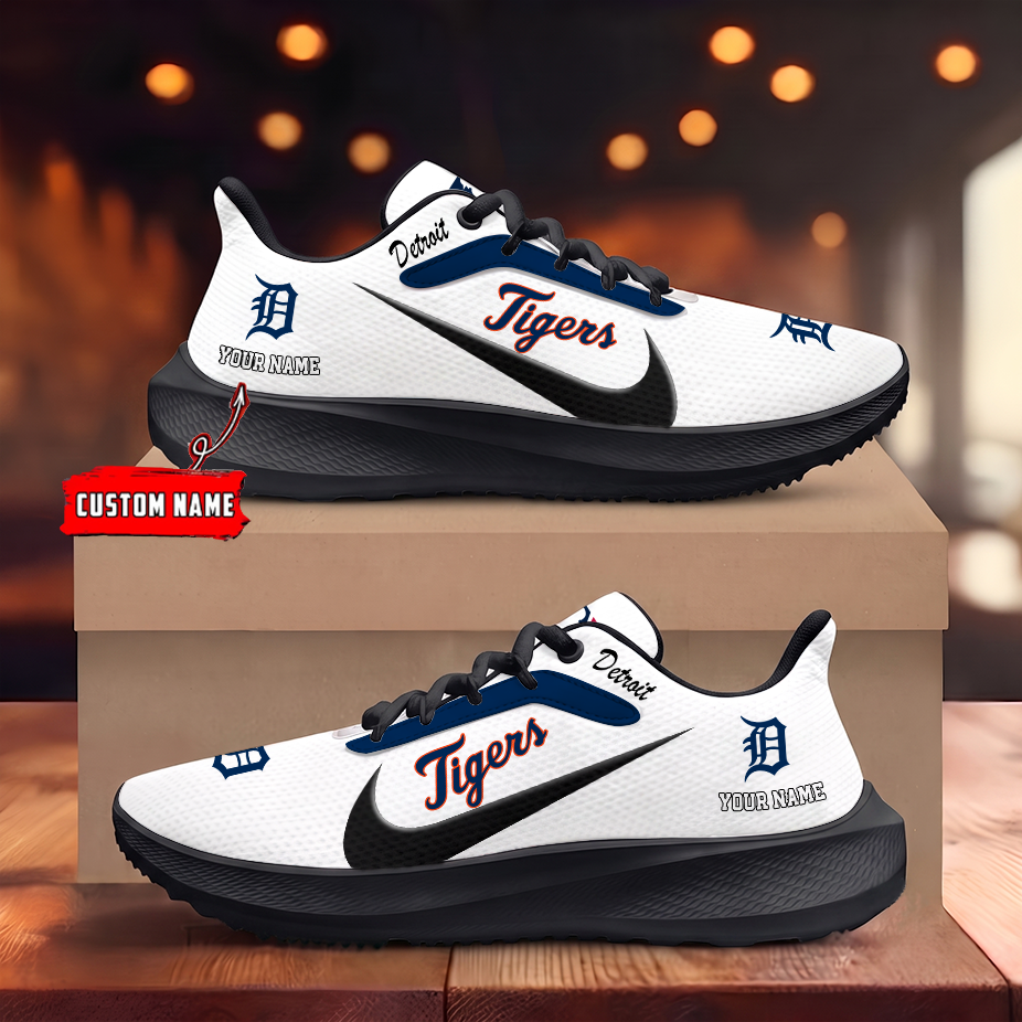 [FLASH SALE] NEW CUSTOMIZED MLB16 DTS DETROIT TIGERS ROAD RUNNING SHOES