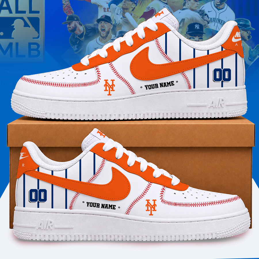 [FLASH SALE] NEW CUSTOMIZED MLB17 NYM NEW YORK METS AF1 SHOES