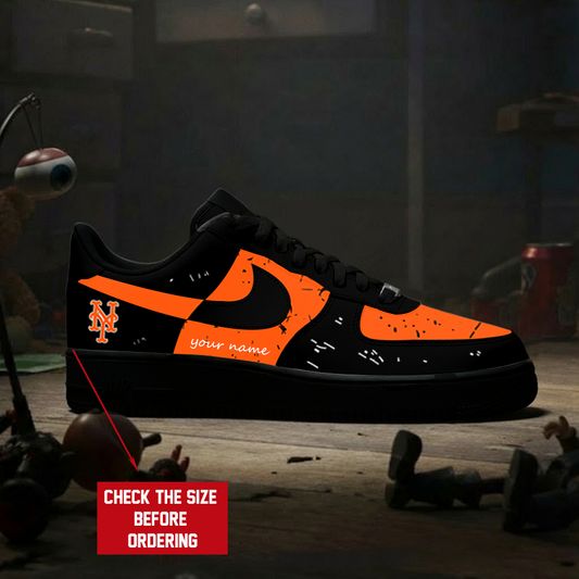 [FLASH SALE] NEW CUSTOMIZED MLB17 NYM NEW YORK METS AF1 SHOES