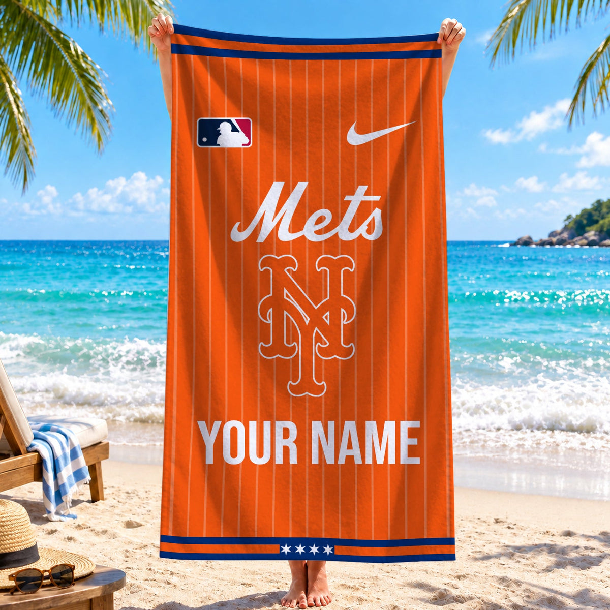 [FLASH SALE] NEW CUSTOMIZED MLB17 NYM NEW YORK METS BEACH TOWEL
