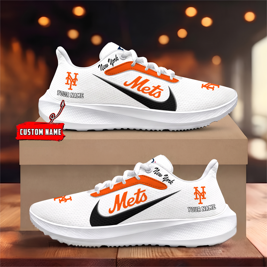 [FLASH SALE] NEW CUSTOMIZED MLB17 NYM NEW YORK METS ROAD RUNNING SHOES