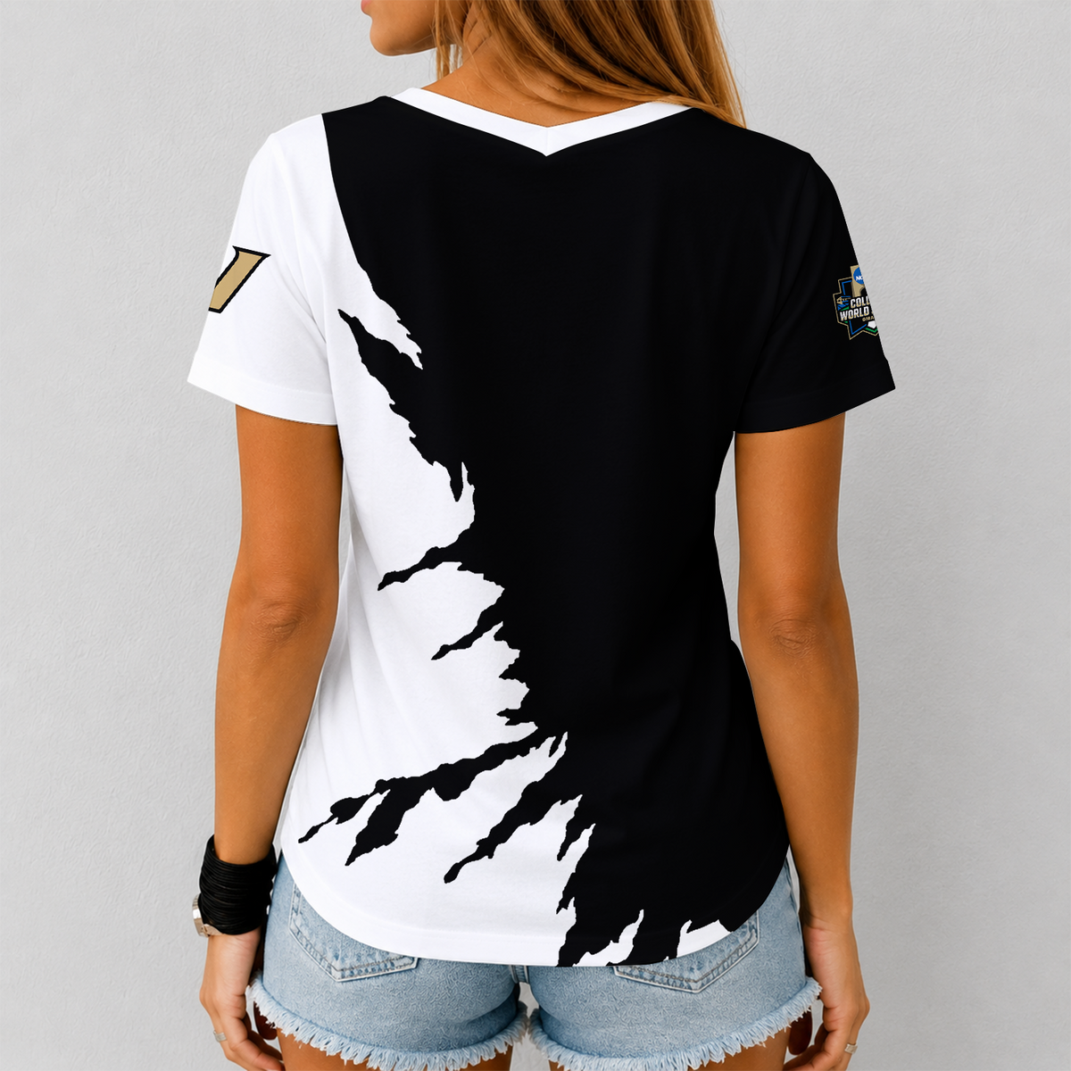 [FAN FAVORITE] NEW CUSTOMIZED NCAA CWS17 VDC VANDERBILT COMMODORES V-NECK FEMALE SHIRT