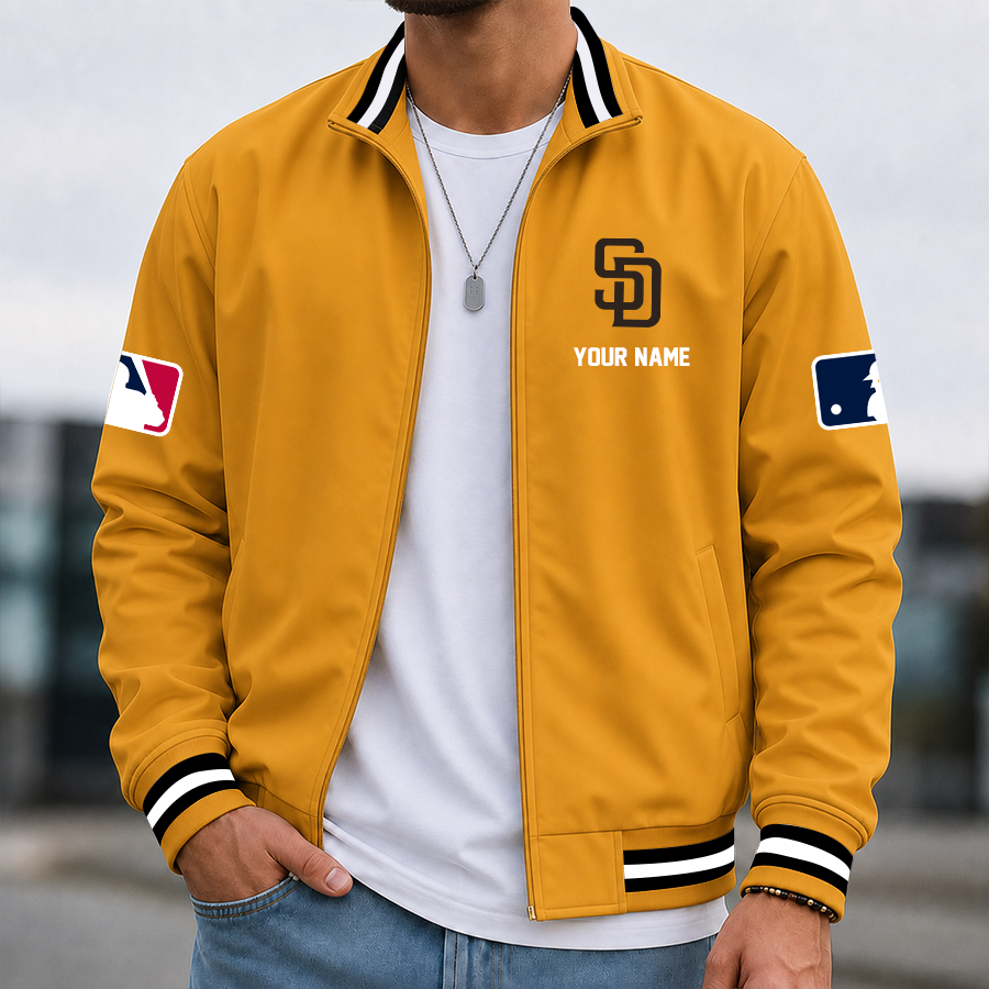 [FLASH SALE] NEW CUSTOMIZED MLB18 SDP SAN DIEGO PADRES MULTICOLOR MEN'S CASUAL JACKET