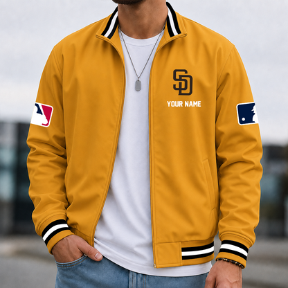[FLASH SALE] NEW CUSTOMIZED MLB18 SDP SAN DIEGO PADRES MULTICOLOR MEN'S CASUAL JACKET