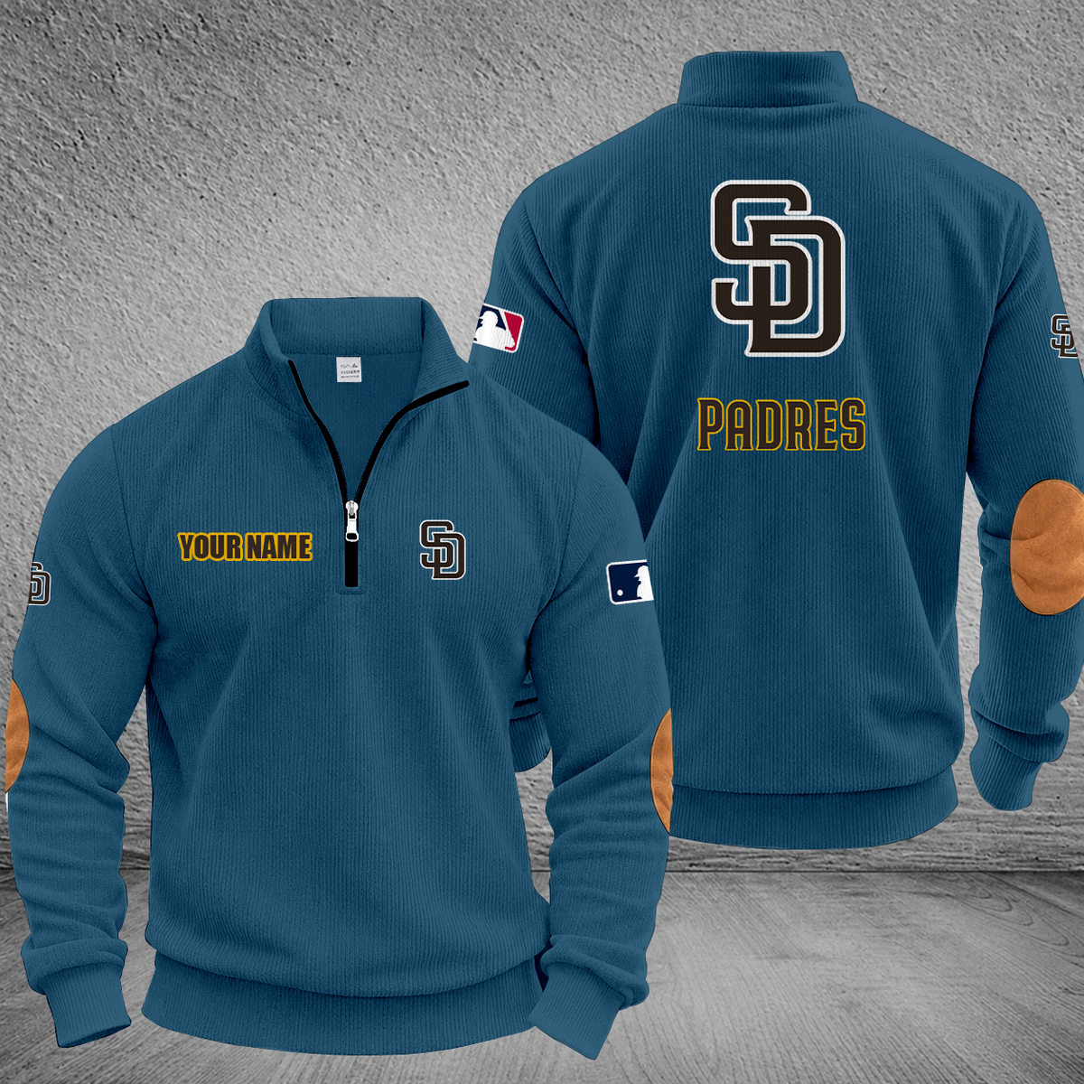 [FLASH SALE] NEW CUSTOMIZED MLB18 SDP SAN DIEGO PADRES MULTICOLOR STRIPED QUATER ZIP SWEATSHIRT